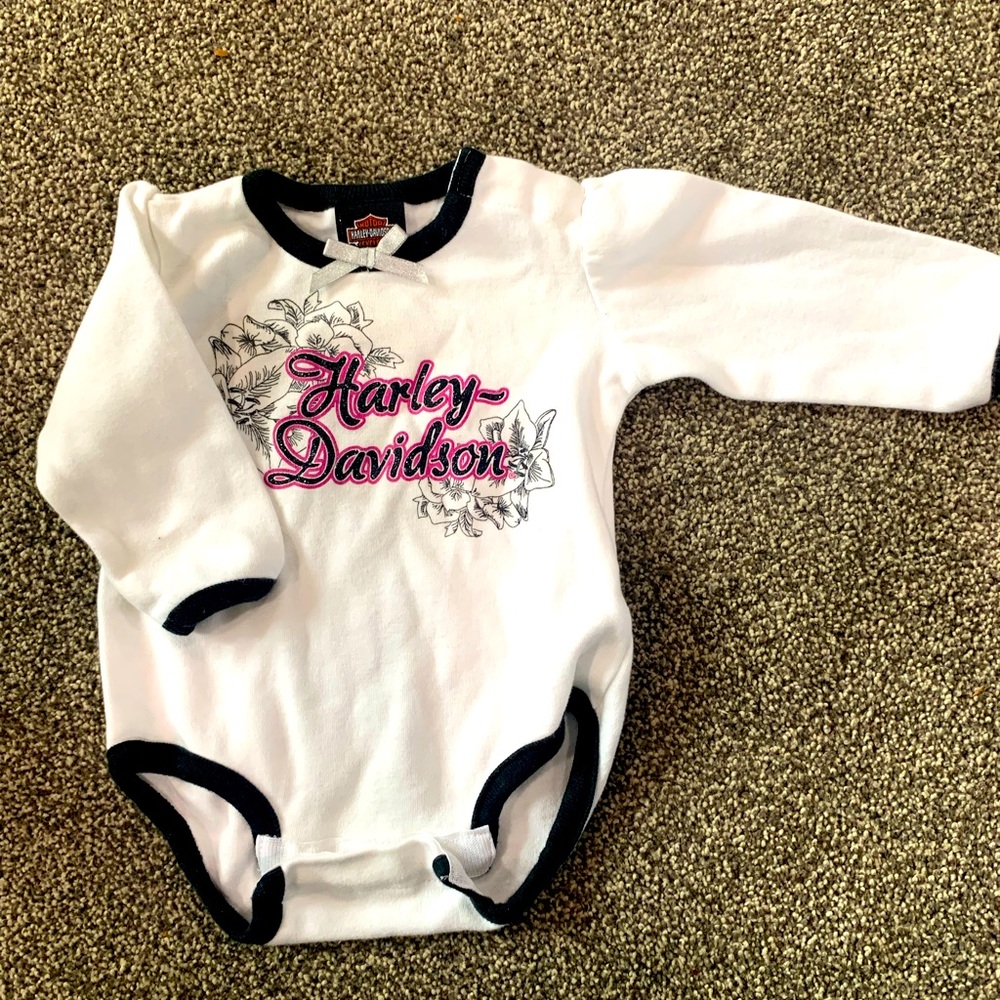 Size 0-3 Month baby girl Harley Davidson onesie!